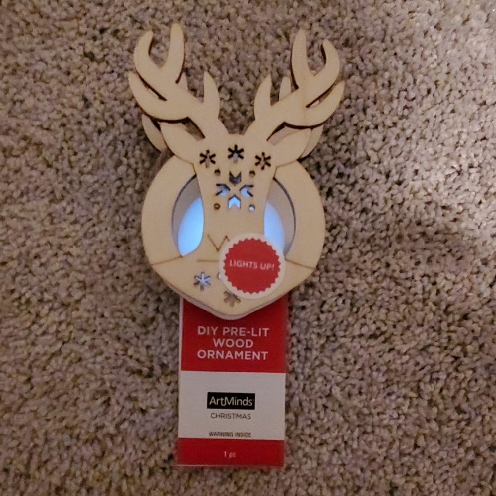D.I.Y  PRE LIT WOOD ORNAMENT